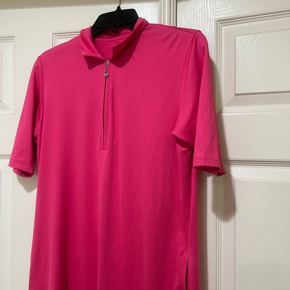 San Soleil Pink Short Sleeves SPF 50 Golf Mini Polo Dress Medium Sport Outdoor - Picture 4 of 10